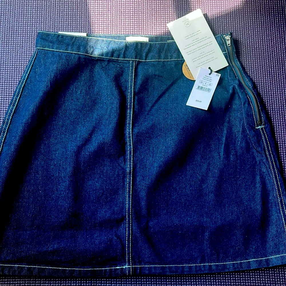 Denim A Line Mini Skirt